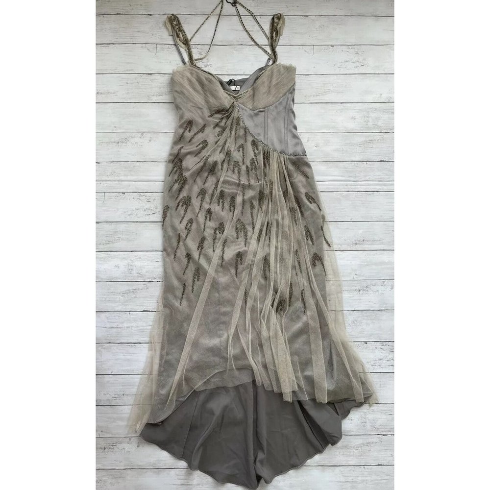 Karen Millen Women's Sz 8 Limited Edition Dress Embellished Sequin & Sheer ~ NEW